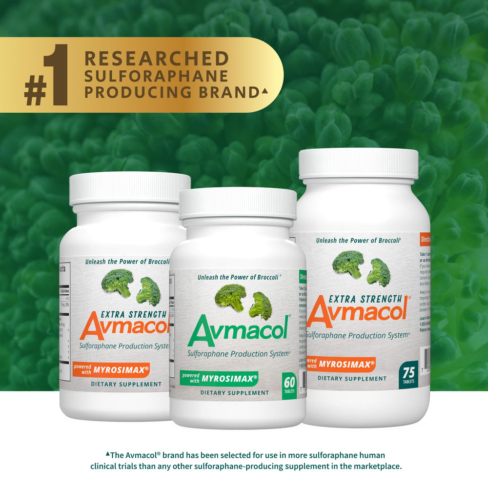 Avmacol bottle beside a glass of water