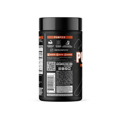 Axe & Sledge PUMPIES tub packaging with 100 capsules for 20 servings.