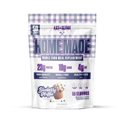 Axe & Sledge Home Made Meal Replacement Powder canister in Blueberry Muffin flavor