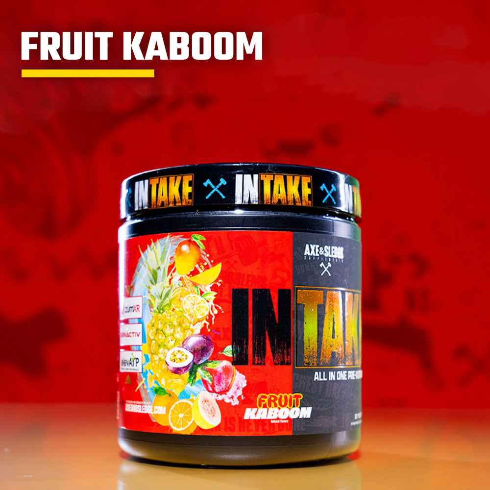 Axe & Sledge Intake Fruit Kaboom flavor bottle top view