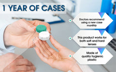 One-year supply: twelve Axim USA contact lens cases