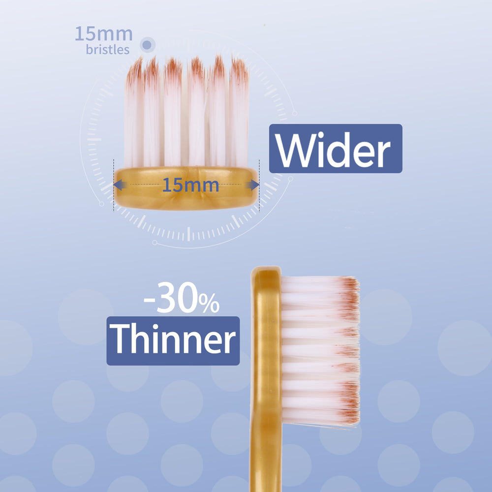 Toothbrush head with peak-like tip for reaching gaps