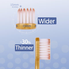 Toothbrush head with peak-like tip for reaching gaps