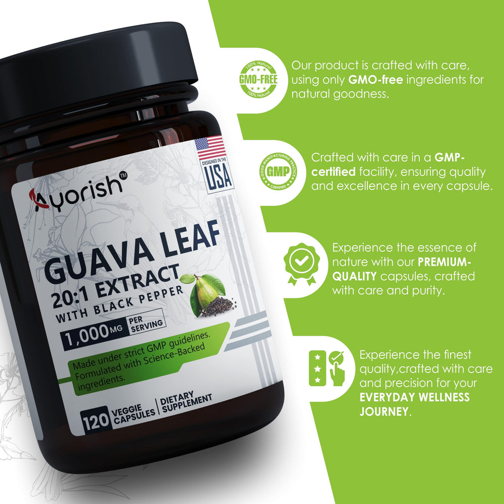 GMP-certified production facility seal for Ayorish Guava Leaf Extract