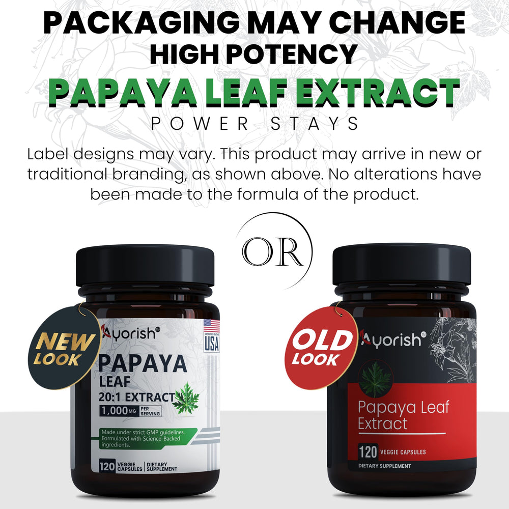 Close-up of Papaya Leaf Extract capsules