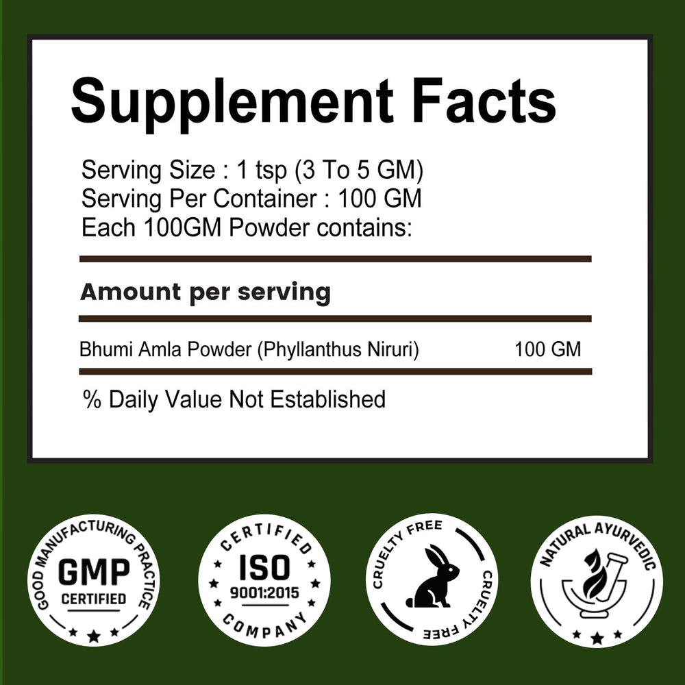 Ayurvedic Bhumi Amla powder digestive and liver support