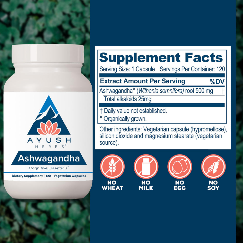 Ashwagandha capsules arranged for display