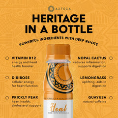 Back view of Azteca Health Organic Energy Shot Lemon bottle