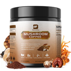 B BEWORTHS Mushroom Coffee Powder with MCT Oil packaging