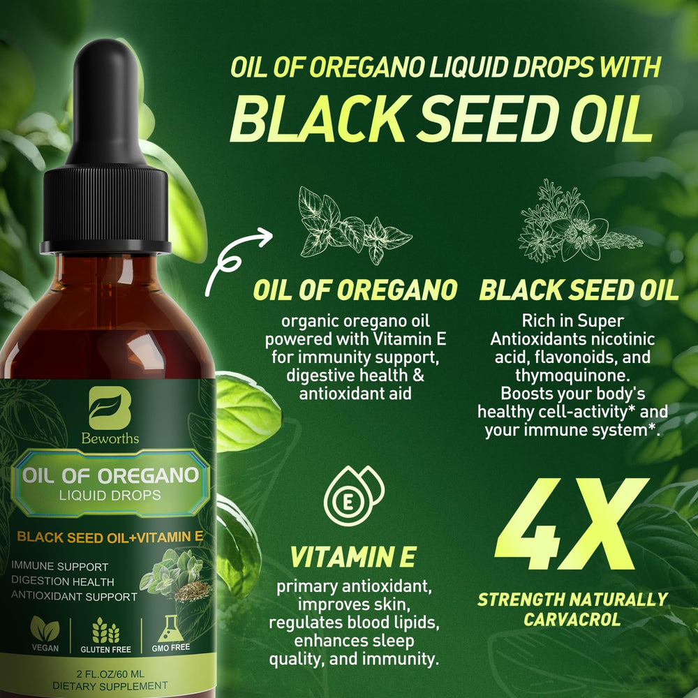 Illustration highlighting 80% carvacrol in oregano oil