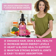 Fresh herbal ingredients including Irish sea moss, ashwagandha, burdock root
