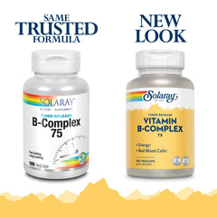 B-Complex 75 Time Release Solaray bottle packshot - 100 capsules