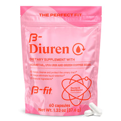 B-FIT B Diuren bottle shows natural diuretic support for daily comfort.