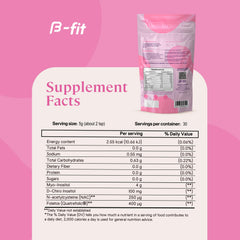 Nutritional information panel of B-FIT Inositol Balance