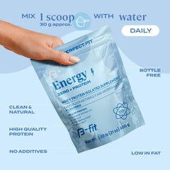 B-FIT B Whey Zero Chocolate Puffs pour shot, highlighting quick mix and smooth texture