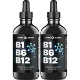 Front view of B1 B6 B12 liquid drops bottle with dropper