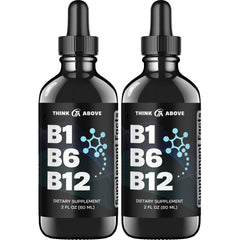 Front view of B1 B6 B12 liquid drops bottle with dropper