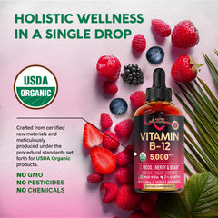 Ingredients illustrating vegan formula for B12 drops