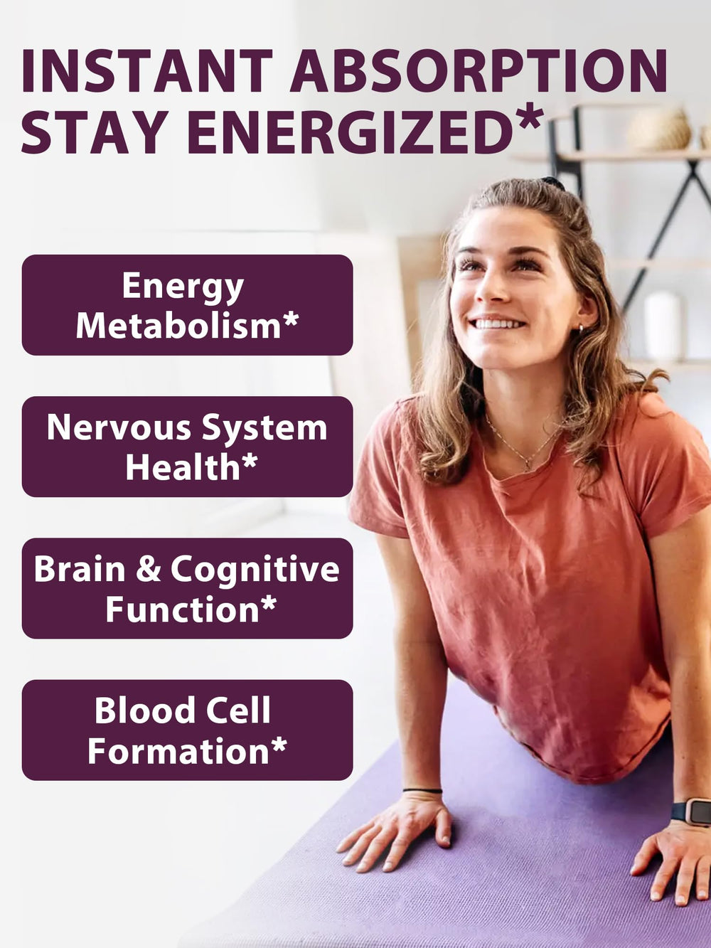 Methylcobalamin B12 for energy production and nerve support