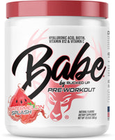 Babe Pre Workout for Women Watermelon Splash container with scoop