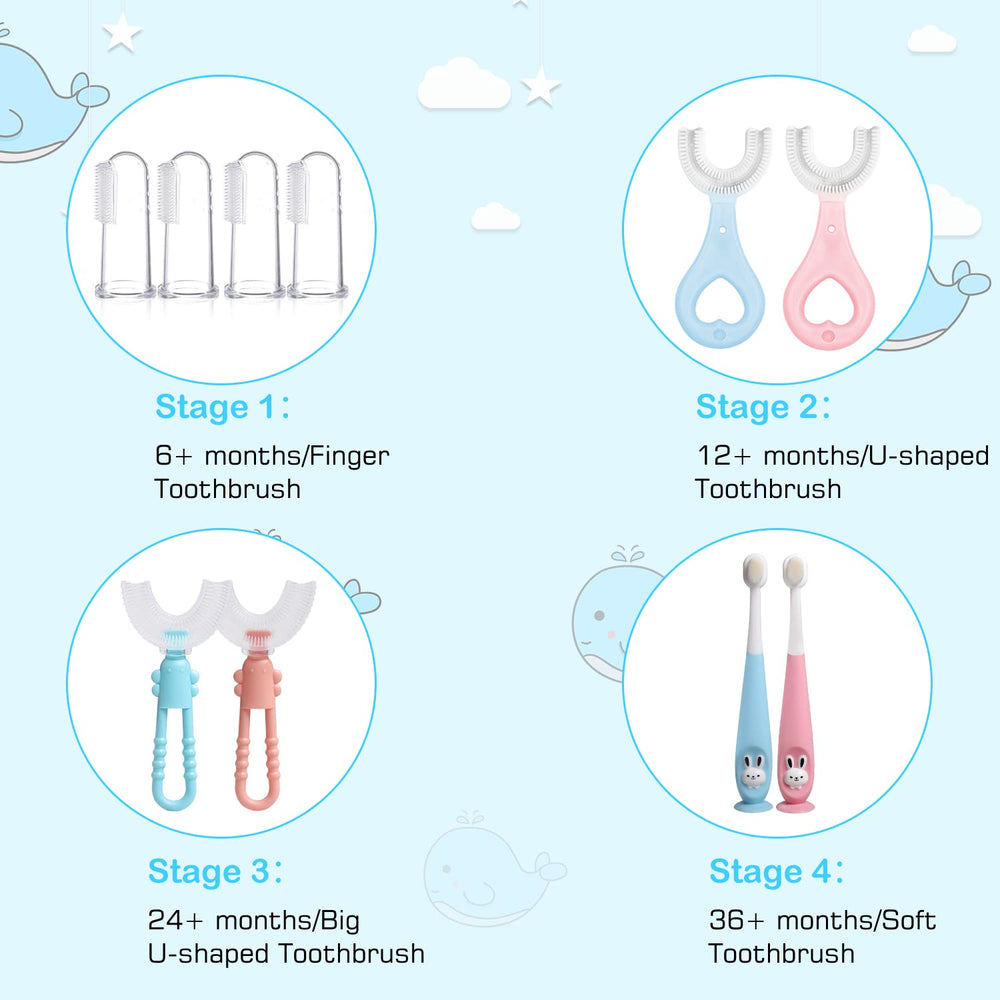 Soft silicone baby toothbrushes for gentle gum cleaning