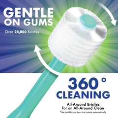 Close-up of baby toothbrush 360° round head