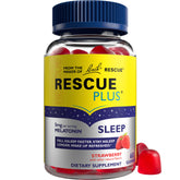 BACH RESCUE PLUS Melatonin Sleep Gummies bottle with strawberry flavor