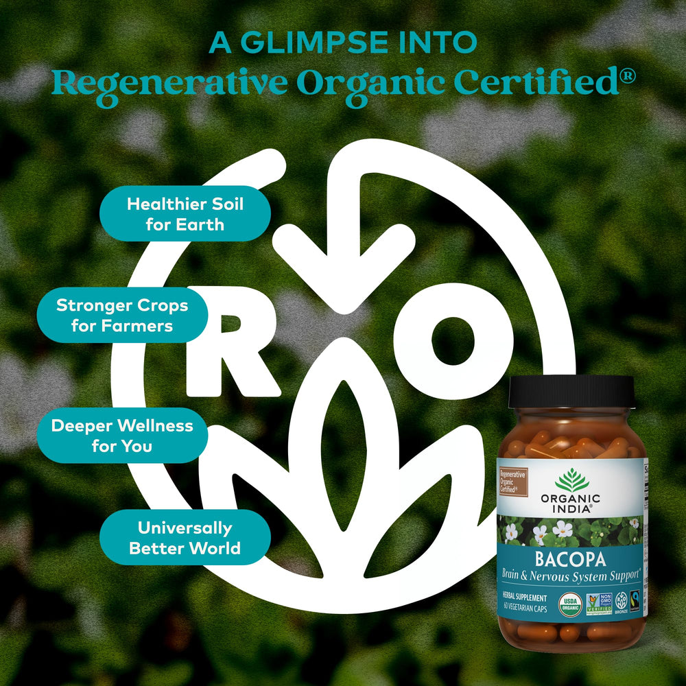 Bottle label showing Bacopa Monnieri and dosage information