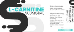 Close-up of L-Carnitine with Injection Port labeling and usage detail