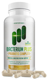 Bacterium Plus product box and bottle label
