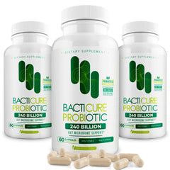 Bottle of Bacticure Probiotic 180 Capsules
