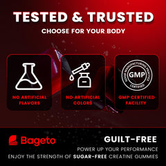 Nutrition facts panel on Bageto gummies packaging