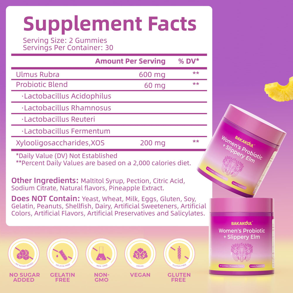 BAKAKOUL packaging back label highlighting vegan and gluten-free