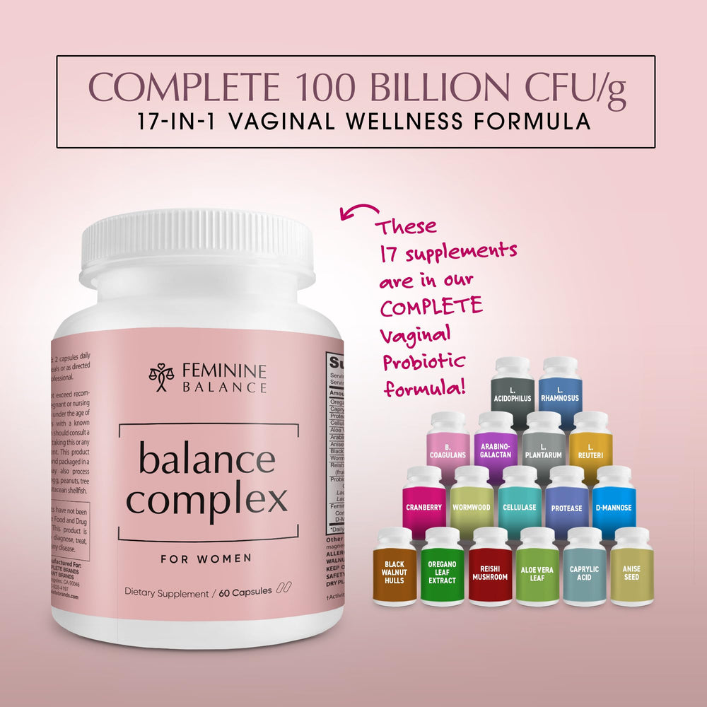 Packaging close-up highlighting feminine health benefits
