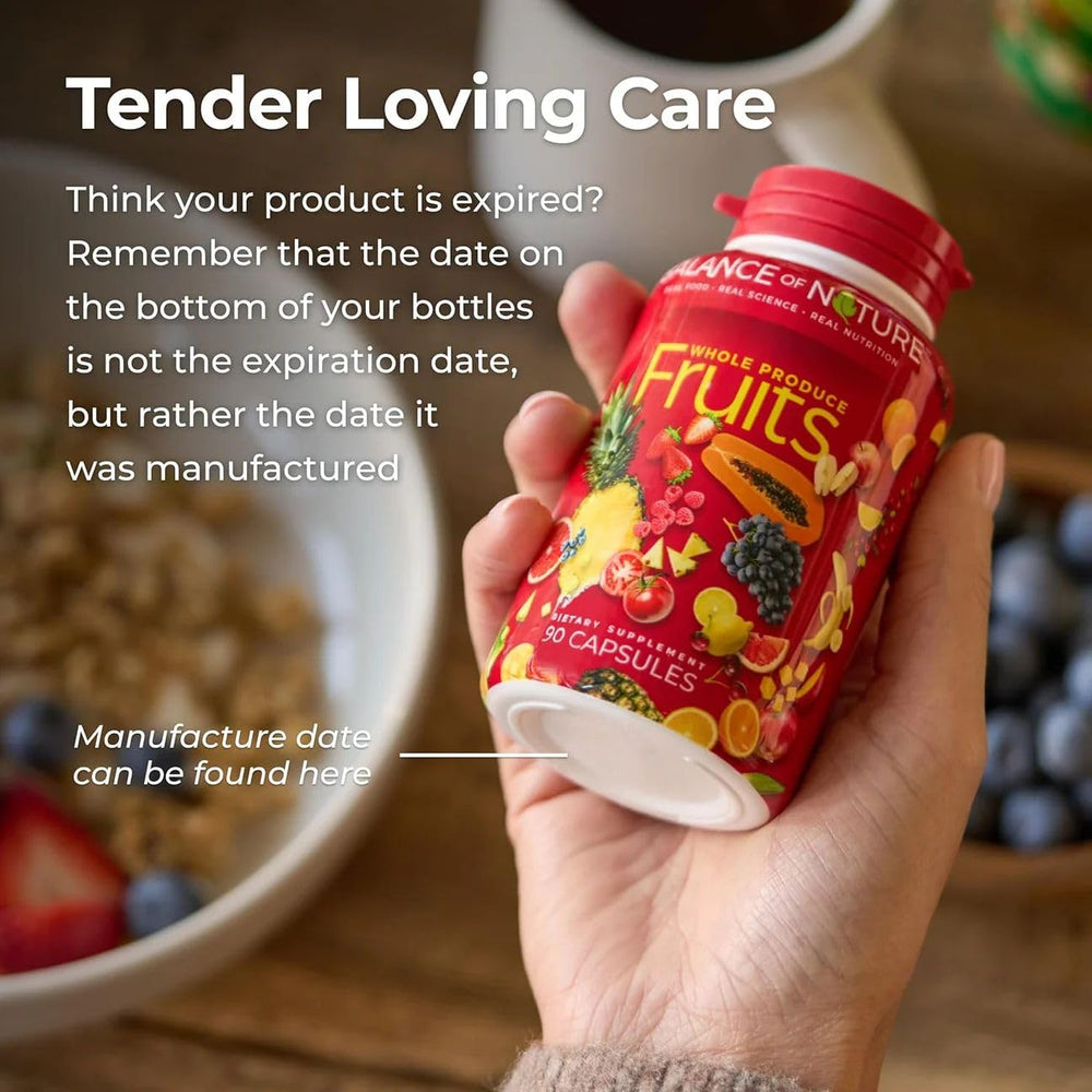 Gluten-free, kosher, vegan fruit supplement packaging