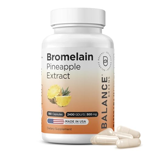 Balancebreens Bromelain 500mg capsules bottle on white background