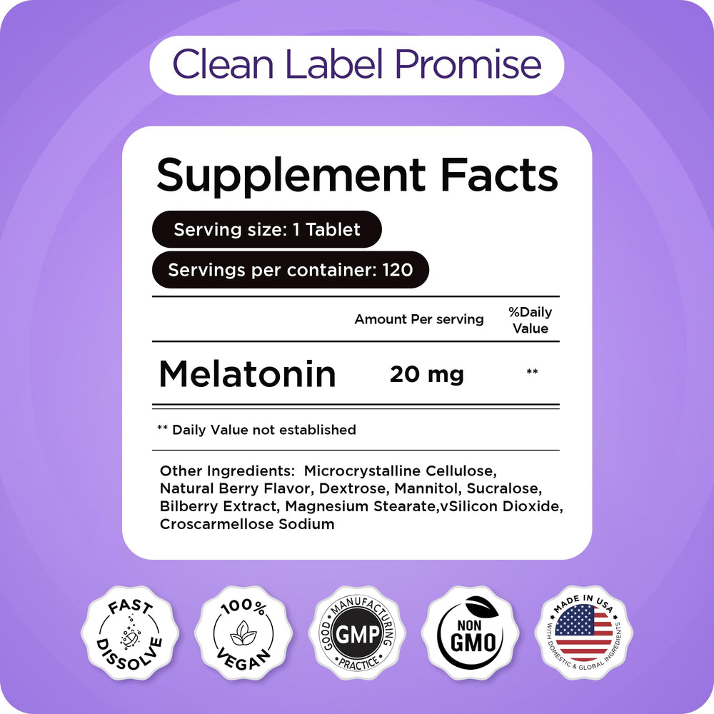 Melatonin 20mg sleep aid for shift workers