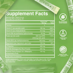 Prepared glass of Calm Drink Mix showcasing Apple Melon flavor