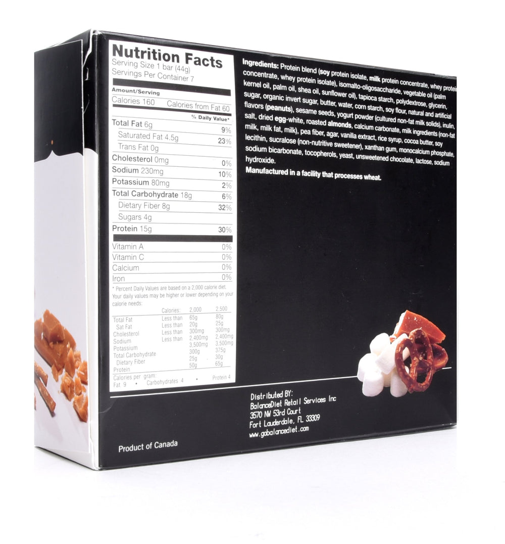 BalanceDiet salted-toffee-pretzel bar closeup showing crisp texture and flavor