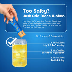 Baloo Electrolytes being mixed into water