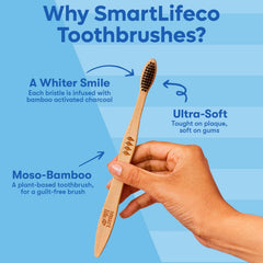 Adults and kids using bamboo charcoal toothbrushes
