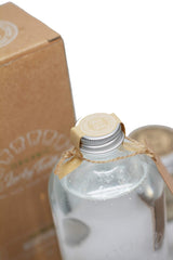 Bamboo cup used to dispense mouthwash