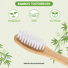 Close-up of medium-soft nylon bristles on bamboo handle