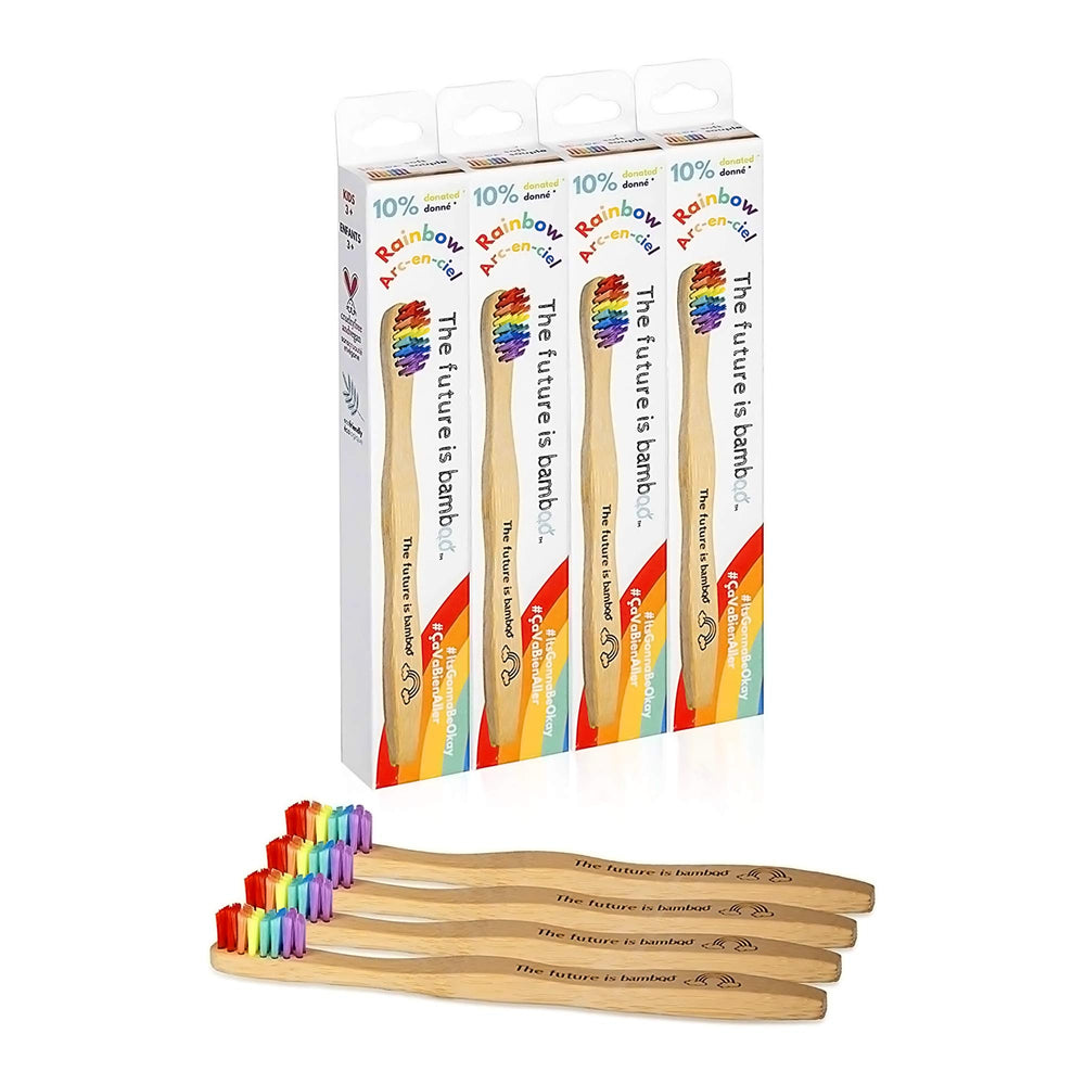 Bamboo Rainbow Toothbrush for Kids – front view