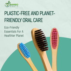 Bamboo toothbrush with natural castor oil-based bristles
