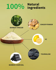 Close-up of ginger powder and bamboo vinegar foot patches