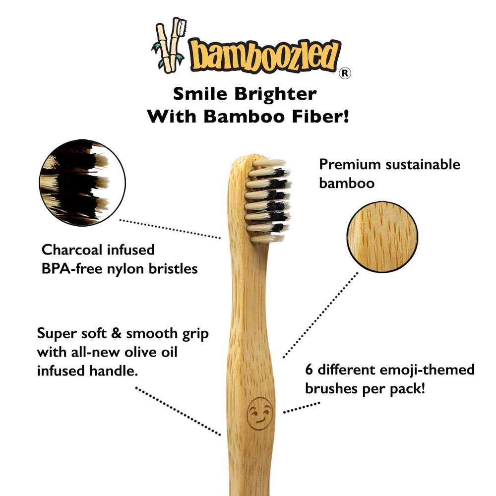 Ergonomic grip of a Bamboozled Kids toothbrush