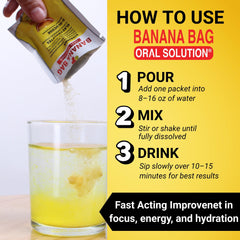 Banana Bag packets ready-to-go for busy on-the-go hydration