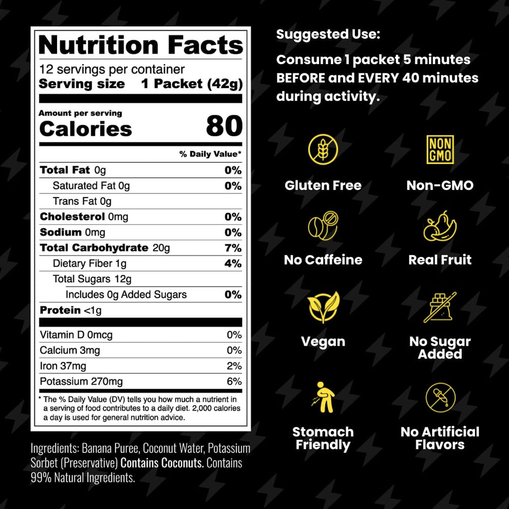 Vegan, gluten-free energy gel packaging