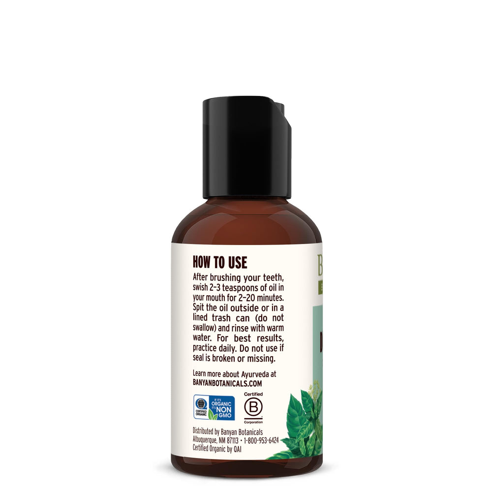 Travel-friendly 2 oz bottle for oil pulling